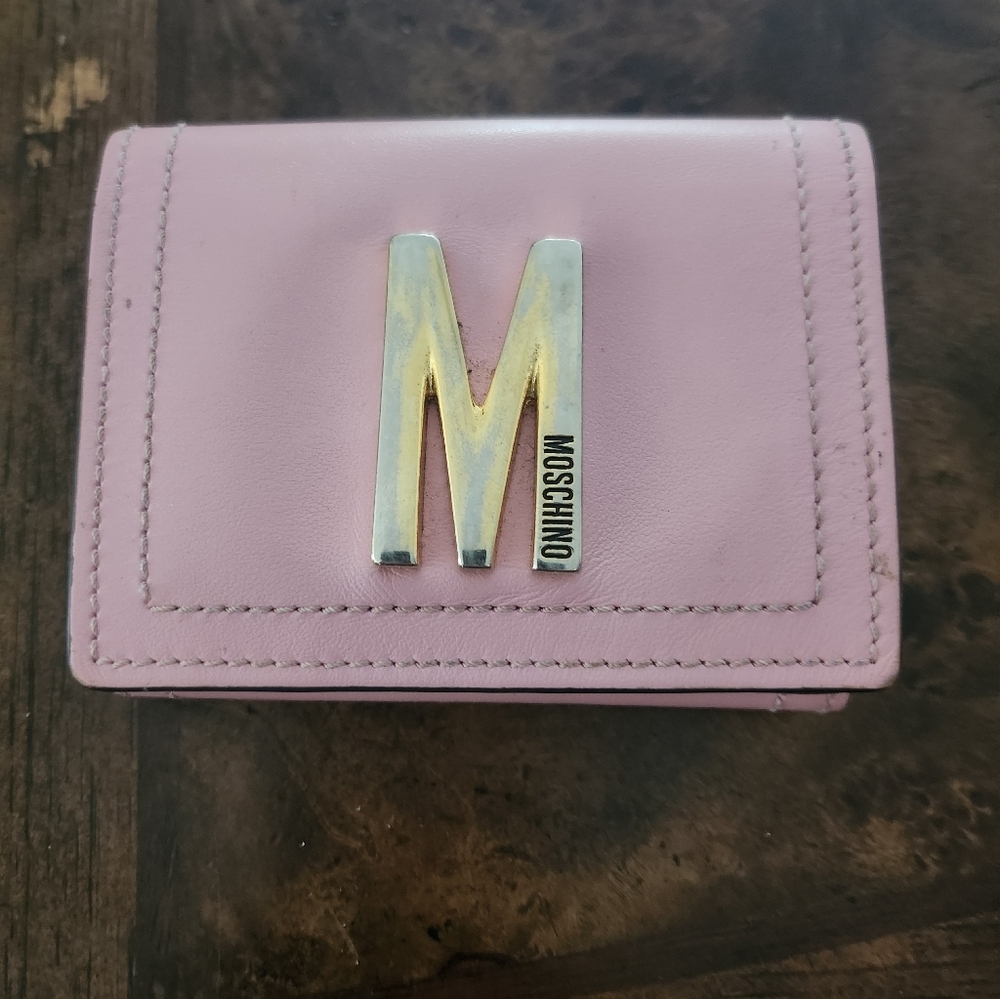 Moschino pink leather wallet